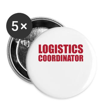 Great Logistics Coordinator - Buttons small 1''/25 mm (5-pack) - white - Front