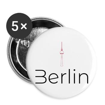 Berliner Fernsehturm Silhouette - Buttons klein 25 mm (5er Pack) - Weiß - Vorne