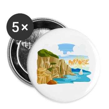Summer Beach Sea - Buttons small 1''/25 mm (5-pack) - white - Front