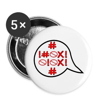 VERBOTEN - WÜTEND WUT - EMOTIONEN - Buttons klein 25 mm (5er Pack) - Weiß - Vorne