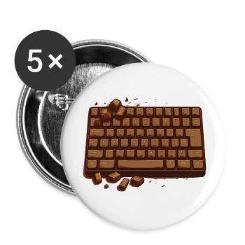 Schokoladen Tastatur PC Nerd wasd Schoko Tasten - Buttons klein 25 mm (5er Pack) - Weiß - Vorne