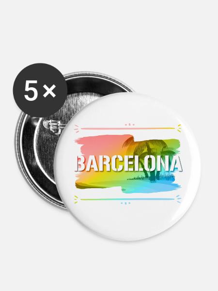 Barcelona - Buttons klein 25 mm (5er Pack) - Weiß