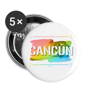 Cancun - Lot de 5 petits badges (25 mm) - blanc - Devant