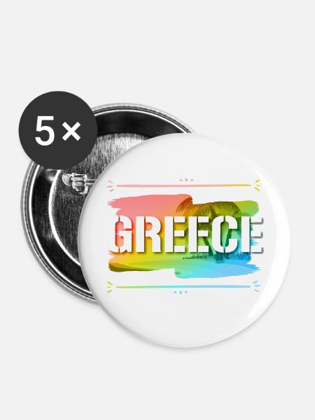 Greece - Buttons klein 25 mm (5er Pack) - Weiß
