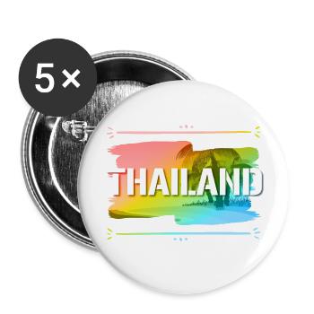Thailand - Buttons klein 25 mm (5er Pack) - Weiß - Vorne