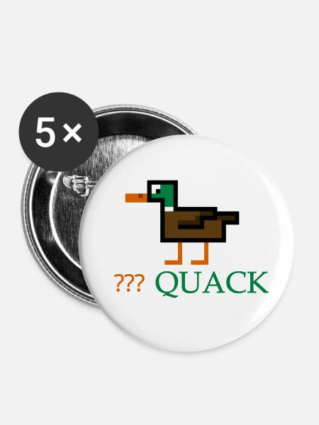 Enten-Quacksalber - Buttons klein 25 mm (5er Pack) - Weiß
