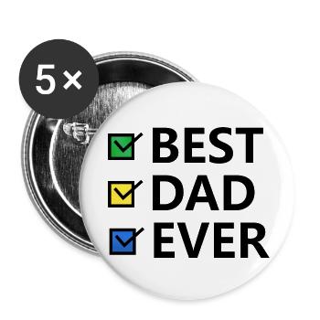 Best dad ever - Buttons small 1''/25 mm (5-pack) - white - Front