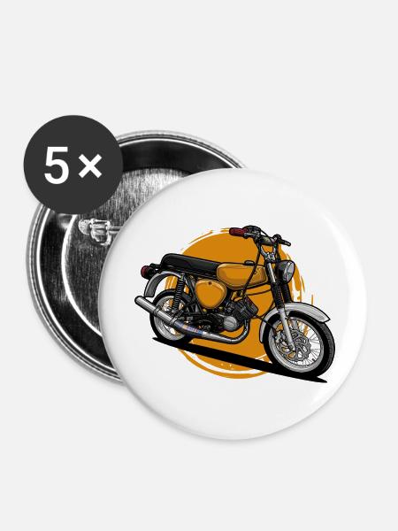 S51 (gelb) // Illustration - Buttons klein 25 mm (5er Pack) - Weiß