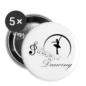 Dancing Dance Music - Buttons small 1''/25 mm (5-pack) - white - Front