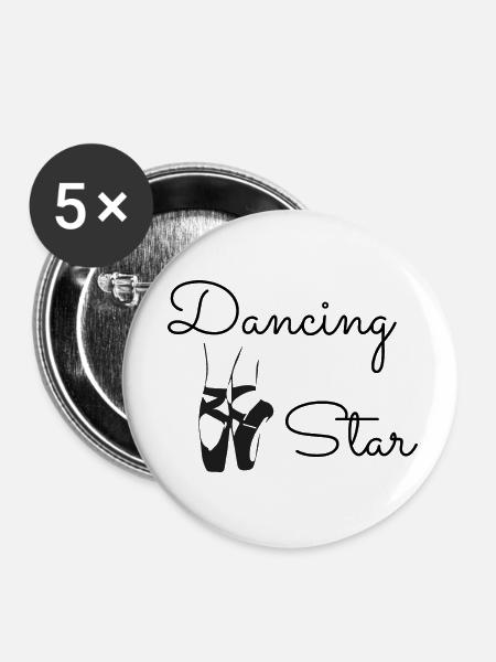 Dancing Dance Music - Buttons klein 25 mm (5er Pack) - Weiß