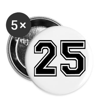 25 - Buttons klein 25 mm (5er Pack) - Weiß - Vorne