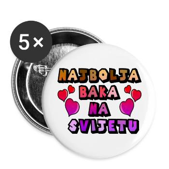 Najbolja Baka baba nana mom Croatia Balkans - Buttons small 1''/25 mm (5-pack) - white - Front