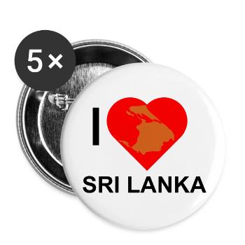 LIEBE Sri Lanka - Buttons klein 25 mm (5er Pack) - Weiß - Vorne