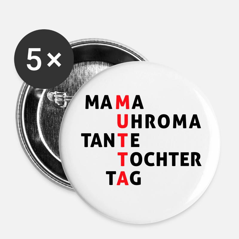 MUTTA TAG 10 - Buttons klein 25 mm (5er Pack) - Weiß