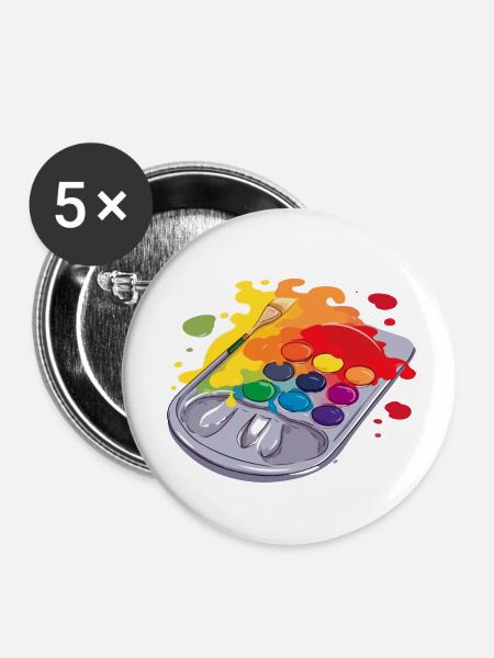 Farbpalette Nr. 2 - Buttons klein 25 mm (5er Pack) - Weiß