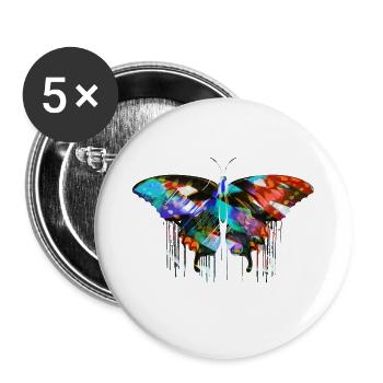 butterfly,angelwings,wings,angel,graffiti - Buttons small 1''/25 mm (5-pack) - white - Front