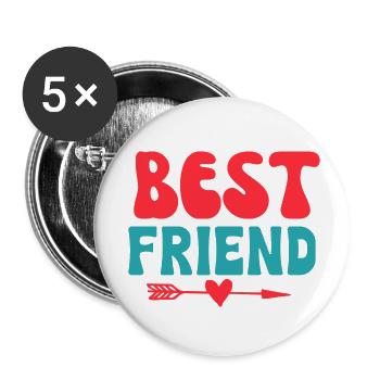 Best Friend - Buttons klein 25 mm (5er Pack) - Weiß - Vorne