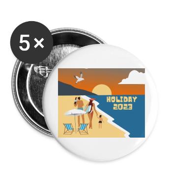 Holiday Start 2023 Water Sand - Buttons small 1''/25 mm (5-pack) - white - Front