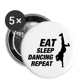 Dancing Dance Music - Buttons klein 25 mm (5er Pack) - Weiß - Vorne