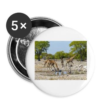 giraffe and Landscape in a Etosha National Park - Buttons small 1''/25 mm (5-pack) - white - Front
