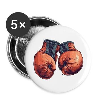 Les gants Contender conçus pour les champions - Lot de 5 petits badges (25 mm) - blanc - Devant