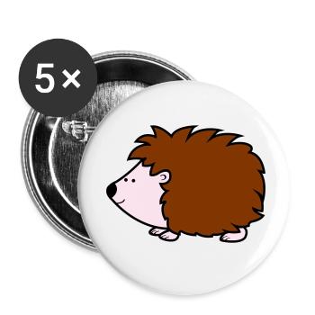 hérisson - Lot de 5 petits badges (25 mm) - blanc - Devant