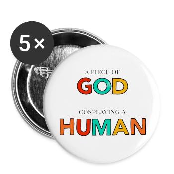 Un morceau de dieu - Lot de 5 petits badges (25 mm) - blanc - Devant
