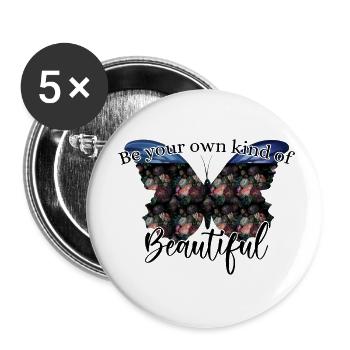 Soyez votre propre genre de beau, Scmetterling schön - Lot de 5 petits badges (25 mm) - blanc - Devant