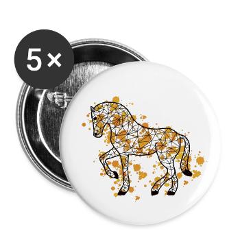 Horsee GeomeTRIX bunt - Buttons klein 25 mm (5er Pack) - Weiß - Vorne