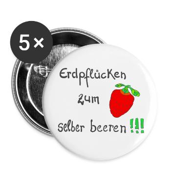 Erdpflücken zum selber beeren!!! - Buttons klein 25 mm (5er Pack) - Weiß - Vorne