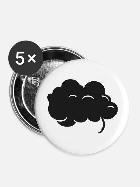 Schwarze Wolke - Buttons klein 25 mm (5er Pack) - Weiß