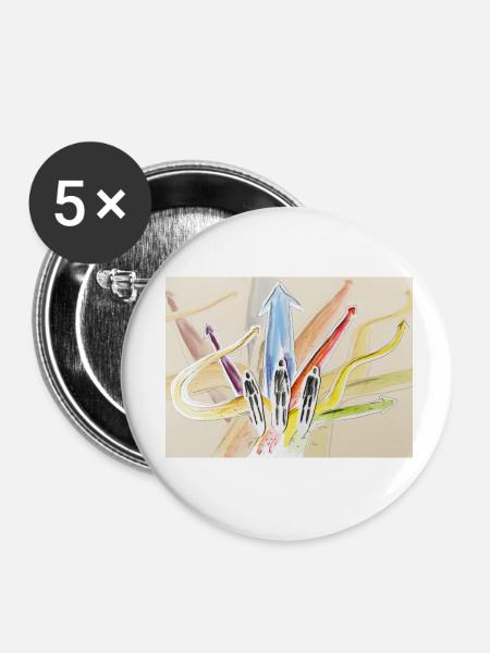 menschen wege - Buttons klein 25 mm (5er Pack) - Weiß
