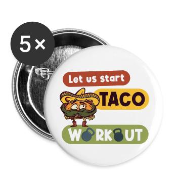 Calisthenics Street Workout Park Fitness Training - Buttons klein 25 mm (5er Pack) - Weiß - Vorne