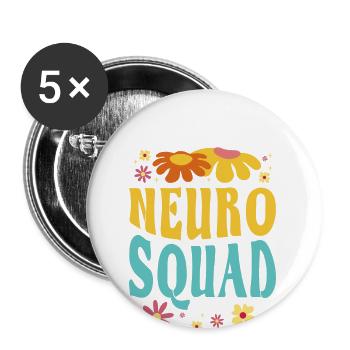 Neuro Squad Neuroscience Flower Outfit - Buttons small 1''/25 mm (5-pack) - white - Front