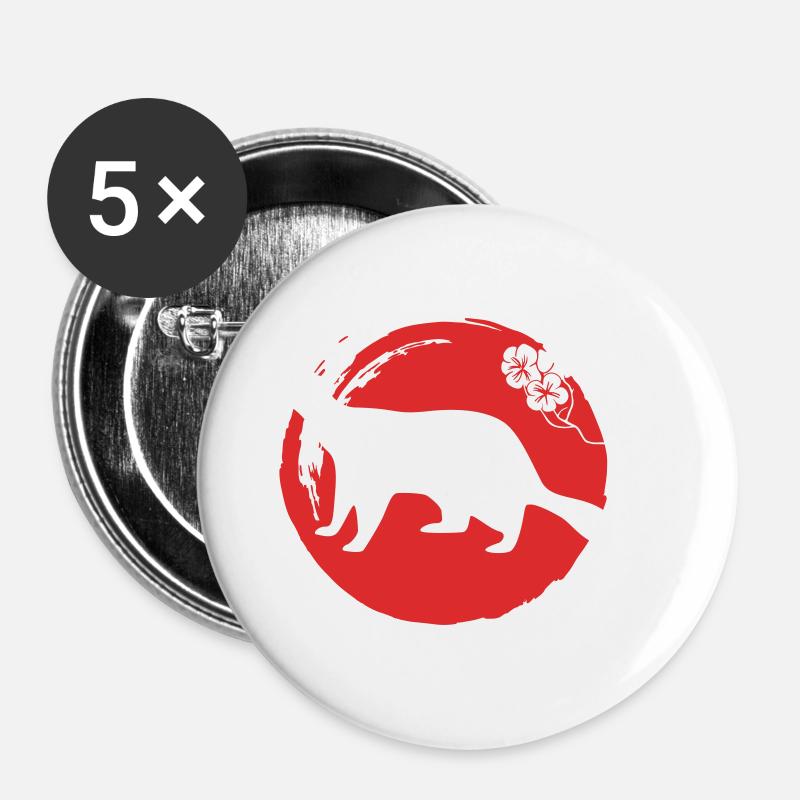 Marten Silhouette Japanese - Buttons small 1''/25 mm (5-pack) - white
