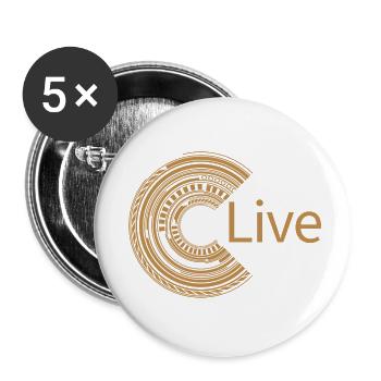 Für Live - Buttons klein 25 mm (5er Pack) - Weiß - Vorne