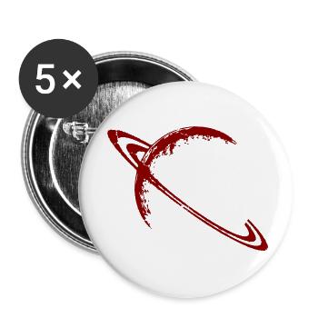 Saturn (Red) - Buttons small 1''/25 mm (5-pack) - white - Front