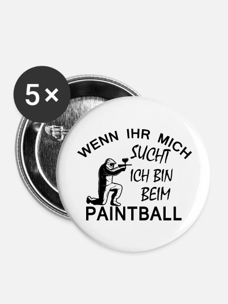Paintball Airsoft - Buttons klein 25 mm (5er Pack) - Weiß
