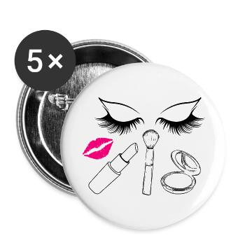 Augen Makeup - Buttons klein 25 mm (5er Pack) - Weiß - Vorne