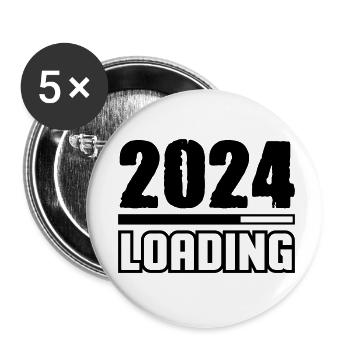 loading 2024 - Buttons klein 25 mm (5er Pack) - Weiß - Vorne