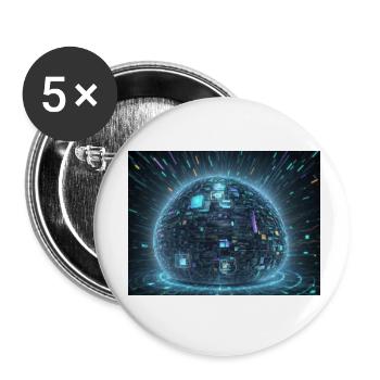 Synthesis of the future of technology - Buttons small 1''/25 mm (5-pack) - white - Front