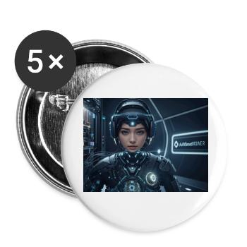 Synthèse de l’avenir de la technologie - Lot de 5 petits badges (25 mm) - blanc - Devant