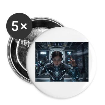 Synthèse de l’avenir de la technologie - Lot de 5 petits badges (25 mm) - blanc - Devant