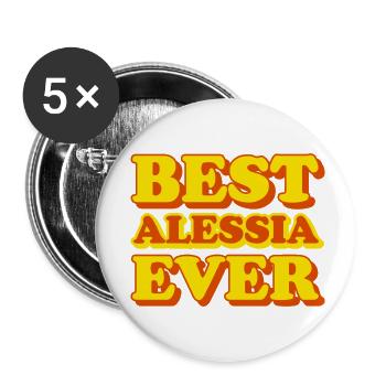 Alessia Vorname lustiges Geschenk - Buttons klein 25 mm (5er Pack) - Weiß - Vorne