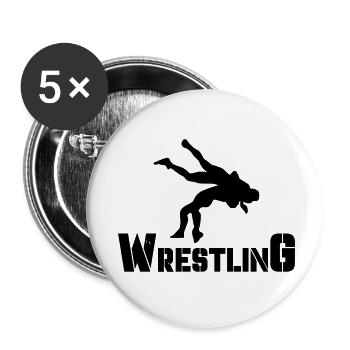 Wrestling - Buttons small 1''/25 mm (5-pack) - white - Front