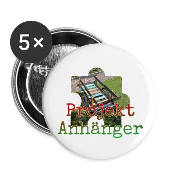 Projekt Anhänger - Buttons klein 25 mm (5er Pack) - Weiß - Vorne