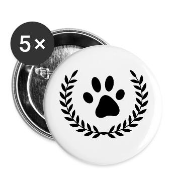 Patte de couronne - Lot de 5 petits badges (25 mm) - blanc - Devant