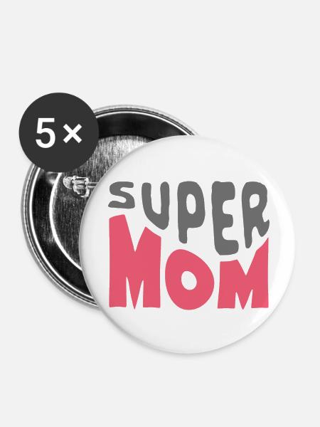 Supermom - Buttons klein 25 mm (5er Pack) - Weiß