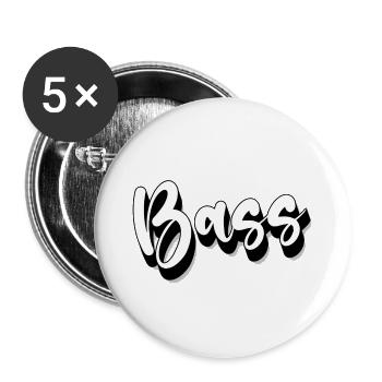 Basse - Lot de 5 petits badges (25 mm) - blanc - Devant