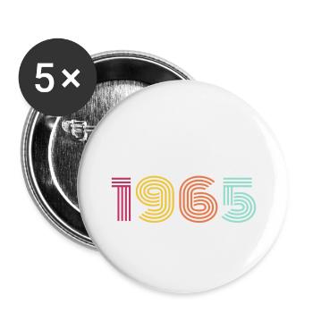 1965 - Lot de 5 petits badges (25 mm) - blanc - Devant